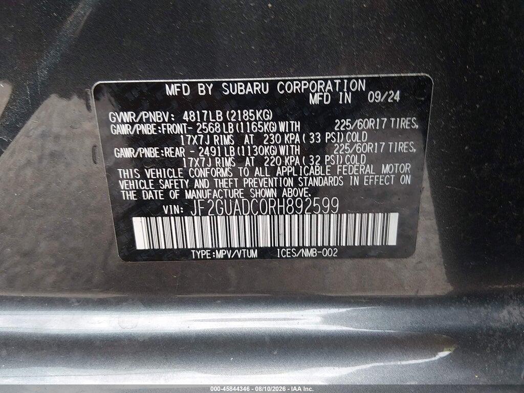 JF2GUADC0RH892599 2024 SUBARU CROSSTREK photo no. 9