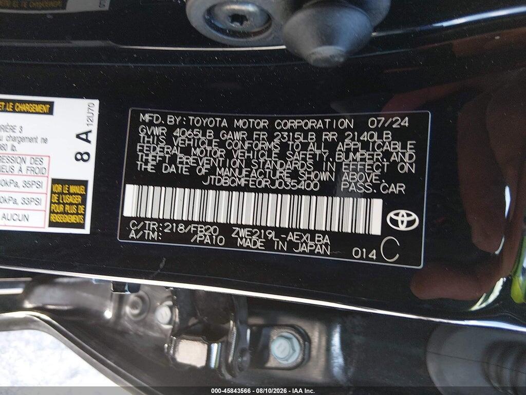 JTDBCMFE0RJ035400 2024 TOYOTA COROLLA photo no. 9