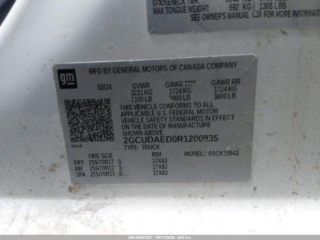 2GCUDAED0R1200935 2024 CHEVROLET SILVERADO 1500 photo no. 9