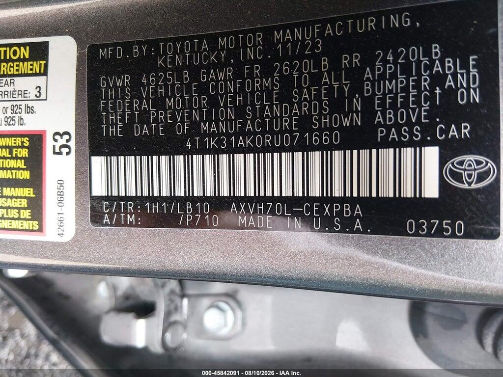 4T1K31AK0RU071660 2024 TOYOTA CAMRY HYBRID photo no. 9