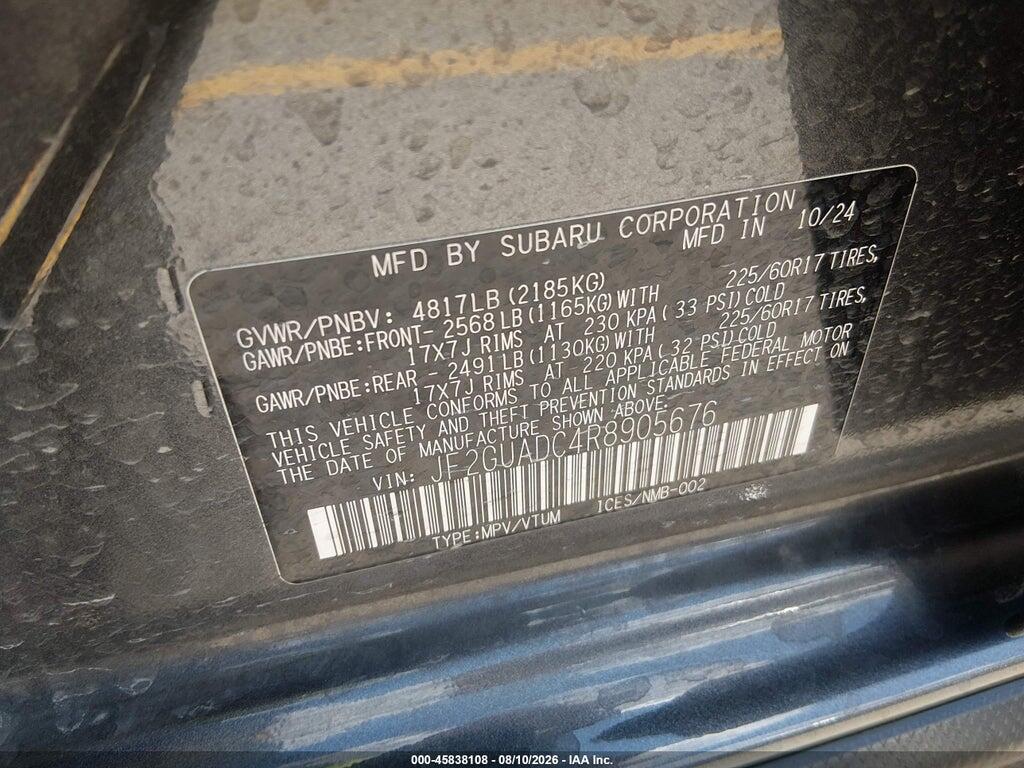JF2GUADC4R8905676 2024 SUBARU CROSSTREK photo no. 9