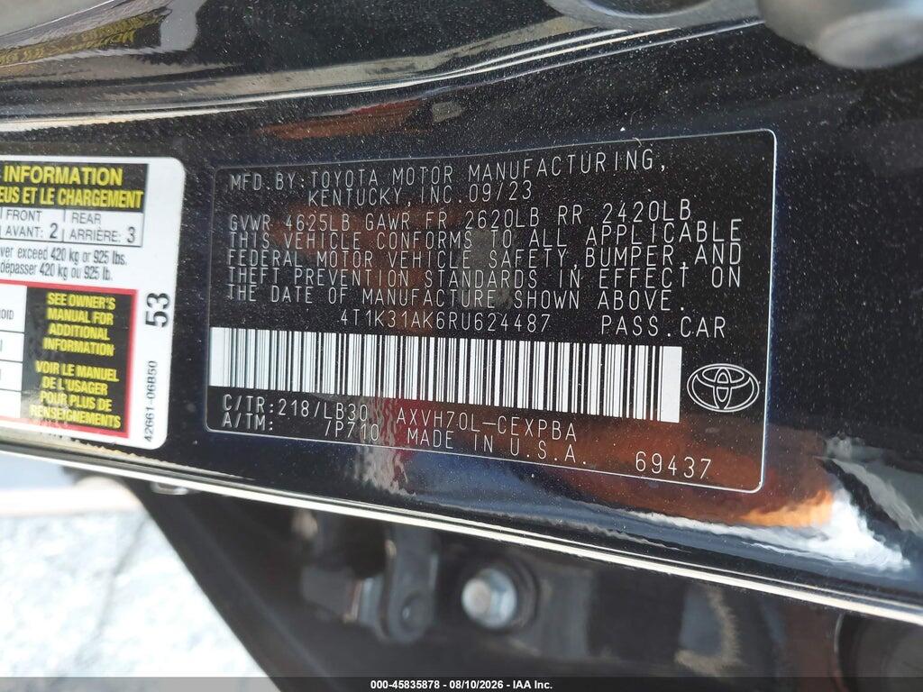 4T1K31AK6RU624487 2024 TOYOTA CAMRY HYBRID photo no. 9