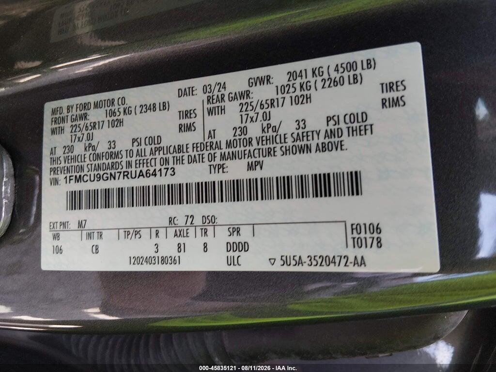 1FMCU9GN7RUA64173 2024 FORD ESCAPE photo no. 9