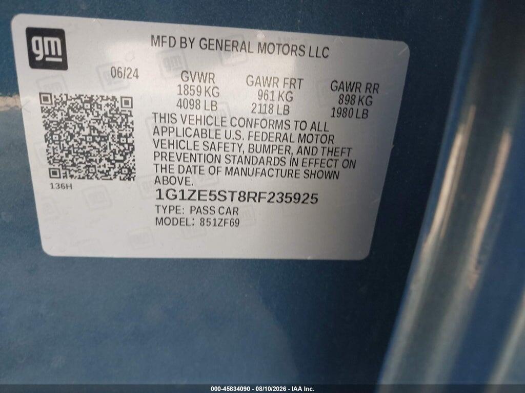 1G1ZE5ST8RF235925 2024 CHEVROLET MALIBU photo no. 9