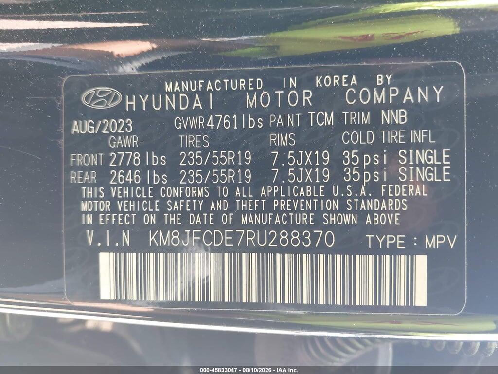 KM8JFCDE7RU288370 2024 HYUNDAI TUCSON photo no. 9