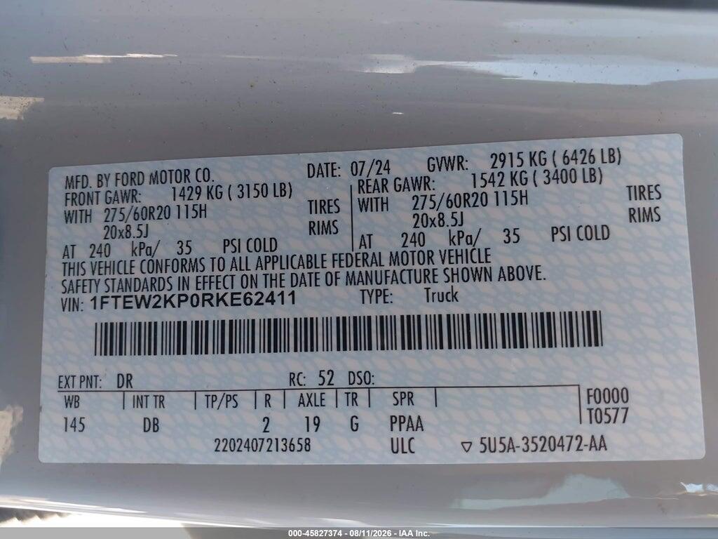 1FTEW2KP0RKE62411 2024 FORD F-150 photo no. 9