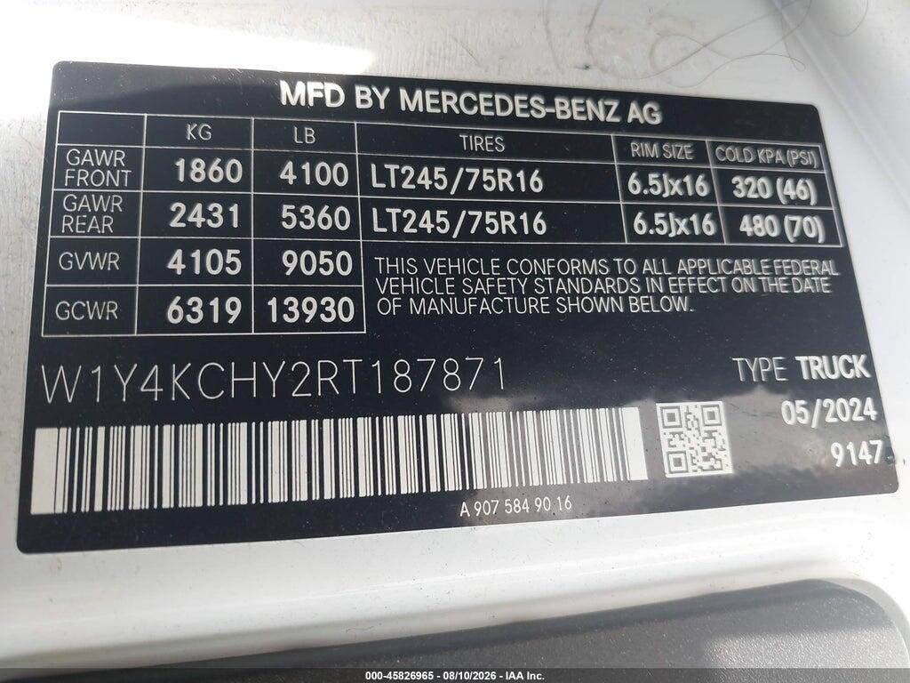 W1Y4KCHY2RT187871 2024 MERCEDES-BENZ SPRINTER 2500 photo no. 9