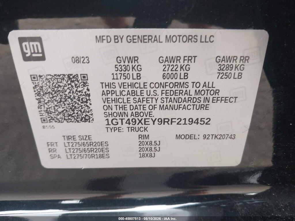 1GT49XEY9RF219452 2024 GMC SIERRA 2500HD photo no. 9
