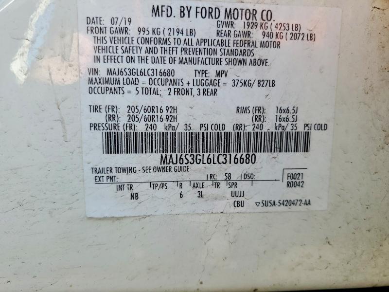 2020 FORD ECOSPORT SE — Фото 13 из 13