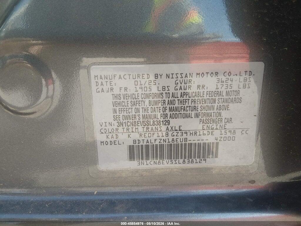 3N1CN8EV5SL838129 2025 NISSAN VERSA photo no. 9