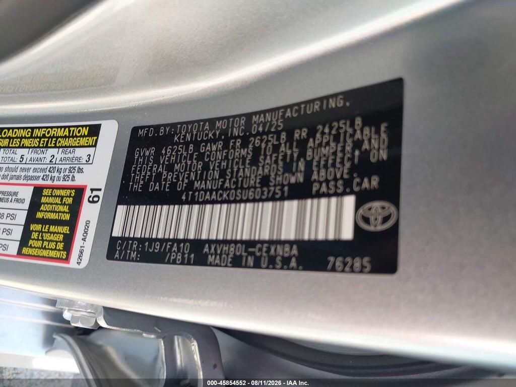 4T1DAACK0SU603751 2025 TOYOTA CAMRY photo no. 9