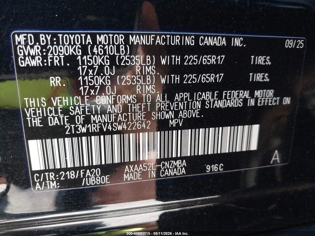 2T3W1RFV4SW422642 2025 TOYOTA RAV4 photo no. 9