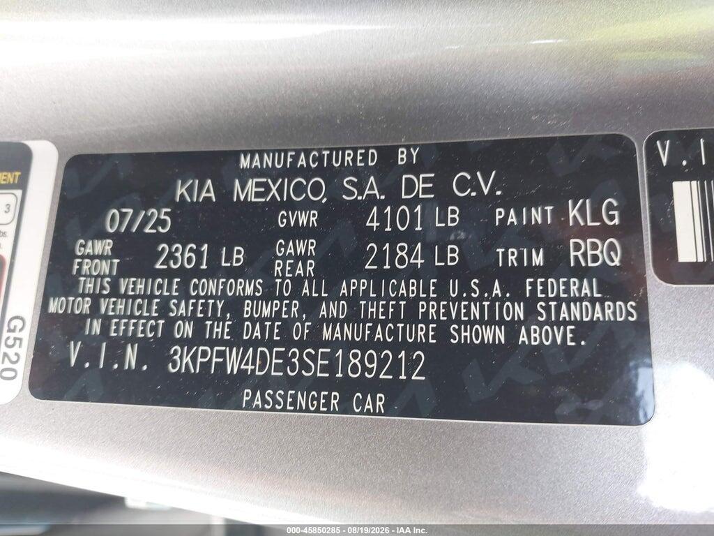 3KPFW4DE3SE189212 2025 KIA K4 photo no. 9