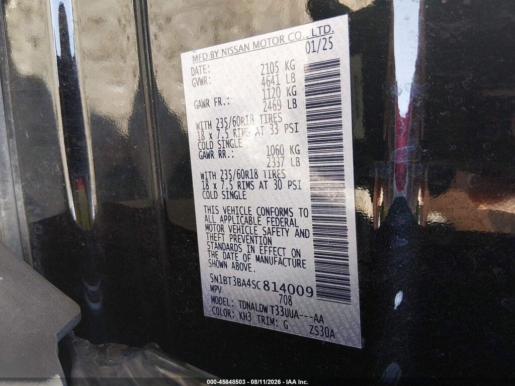 5N1BT3BA4SC814009 2025 NISSAN ROGUE photo no. 9
