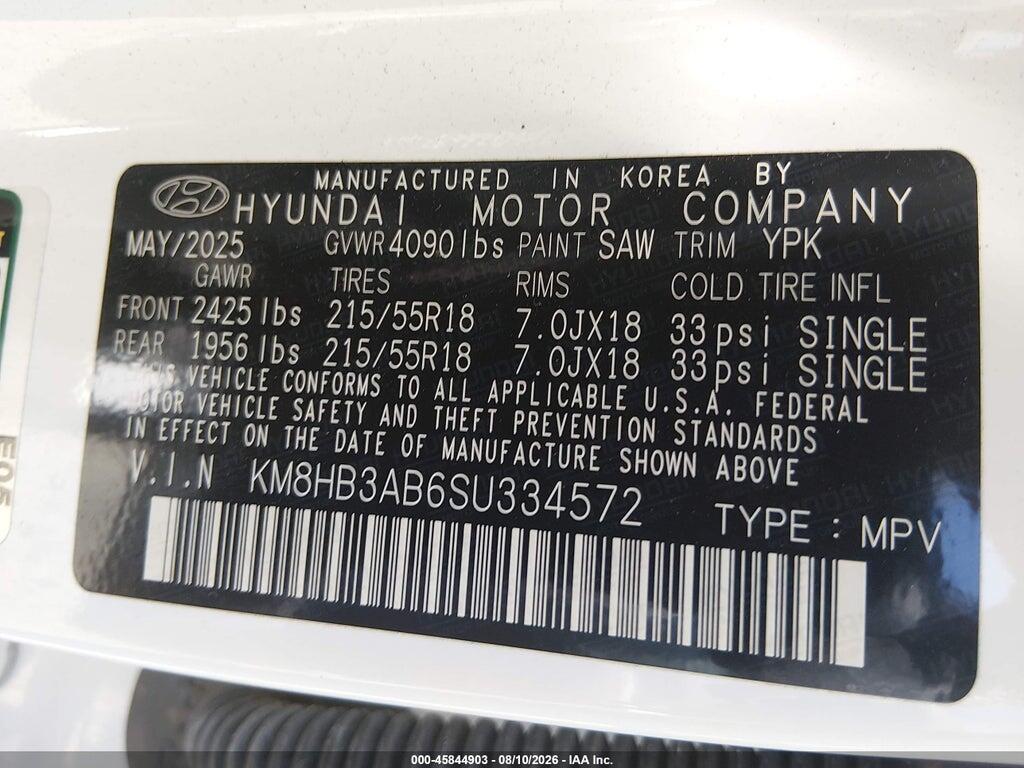 KM8HB3AB6SU334572 2025 HYUNDAI KONA photo no. 9