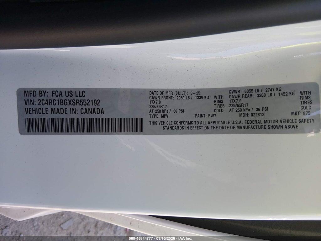 2C4RC1BGXSR552192 2025 CHRYSLER PACIFICA photo no. 9
