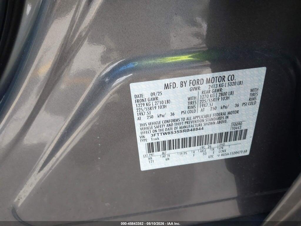 3FTTW8S35SRB48844 2025 FORD MAVERICK photo no. 9