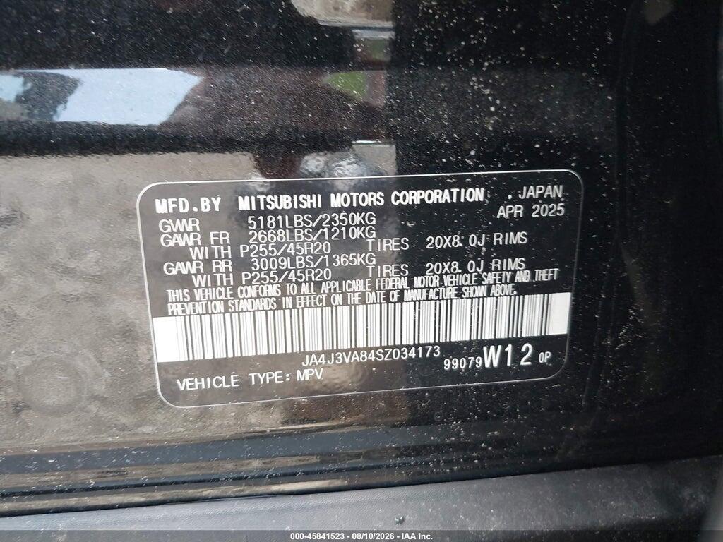 JA4J3VA84SZ034173 2025 MITSUBISHI OUTLANDER photo no. 9
