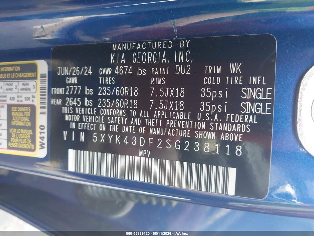 5XYK43DF2SG238118 2025 KIA SPORTAGE photo no. 9