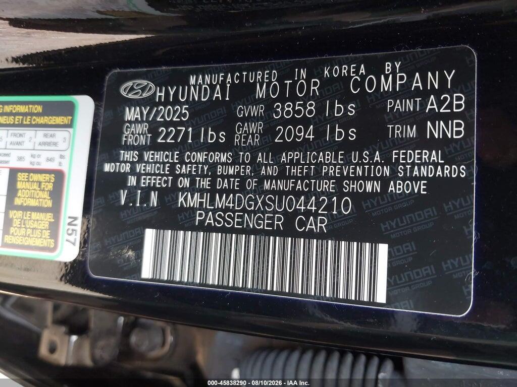 KMHLM4DGXSU044210 2025 HYUNDAI ELANTRA photo no. 9
