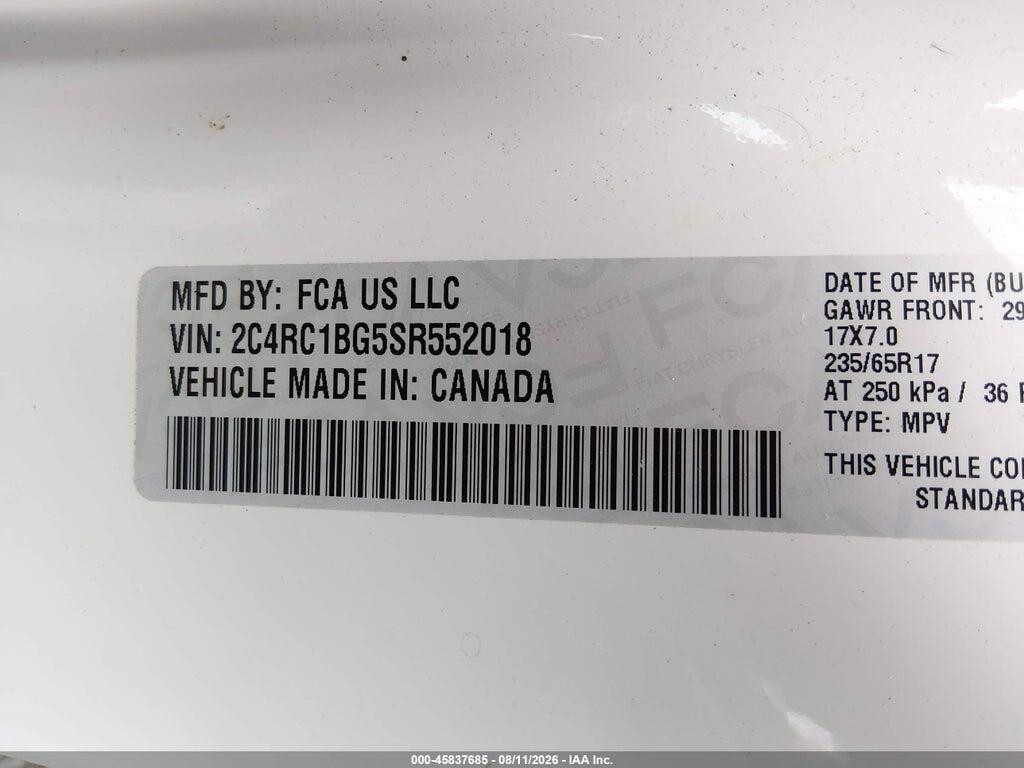 2C4RC1BG5SR552018 2025 CHRYSLER PACIFICA photo no. 9