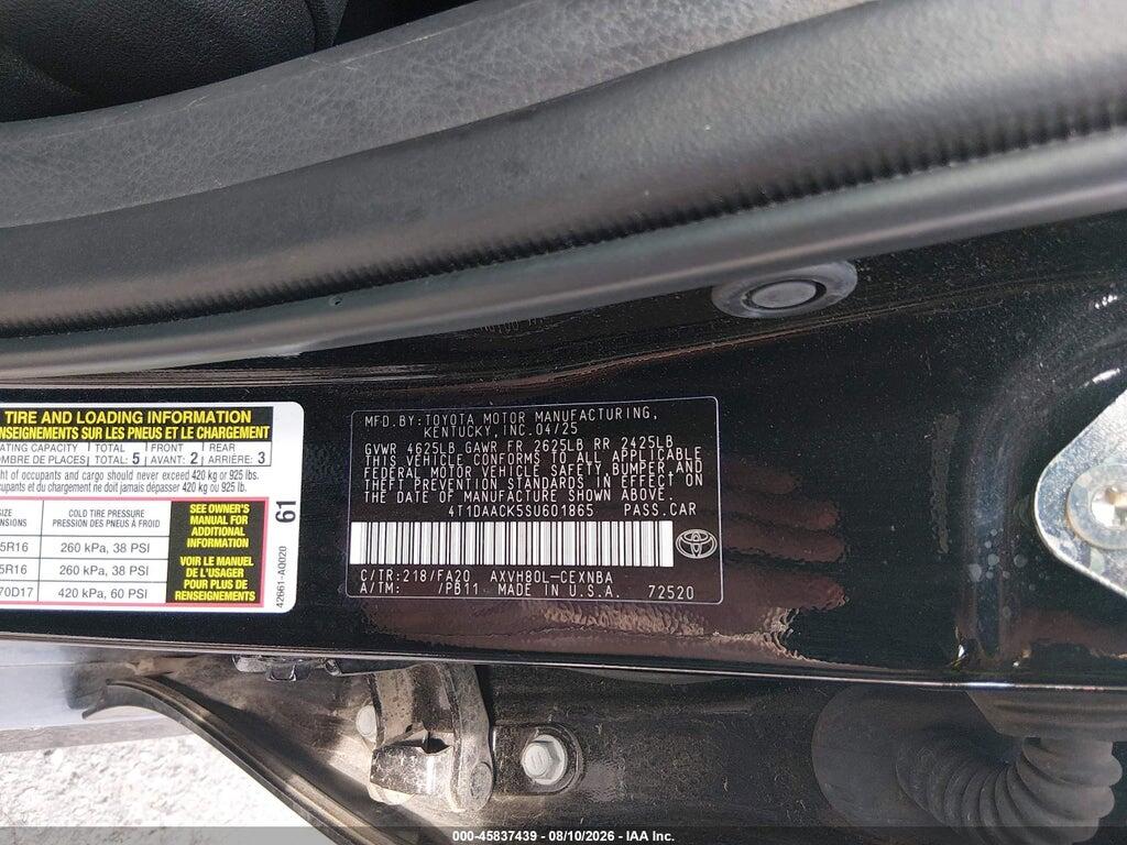 4T1DAACK5SU601865 2025 TOYOTA CAMRY photo no. 9