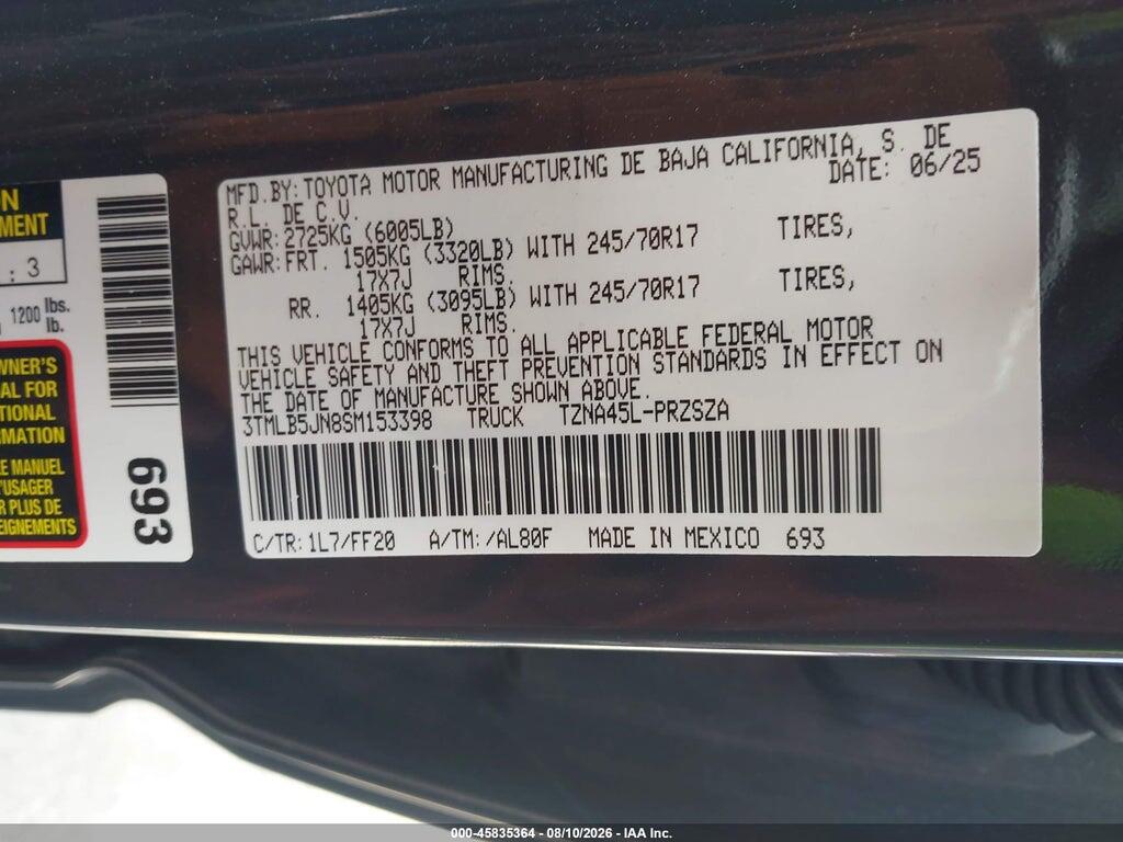 3TMLB5JN8SM153398 2025 TOYOTA TACOMA photo no. 9