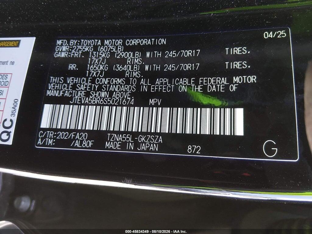 JTEVA5BR6S5021674 2025 TOYOTA 4RUNNER photo no. 9