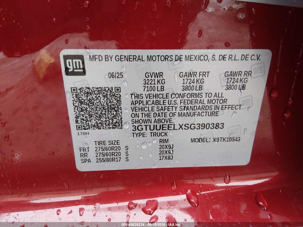 3GTUUEELXSG390383 2025 GMC SIERRA 1500 photo no. 9