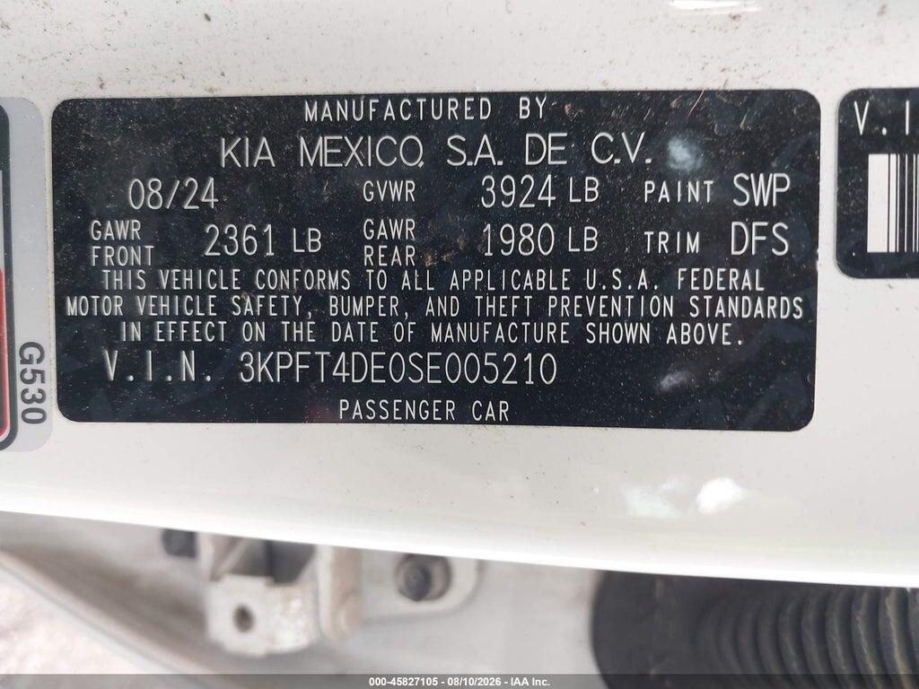 3KPFT4DE0SE005210 2025 KIA K4 photo no. 9