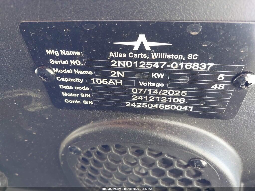 0002N012547016837 2025 ATLAS 2N GOLF CART photo no. 9