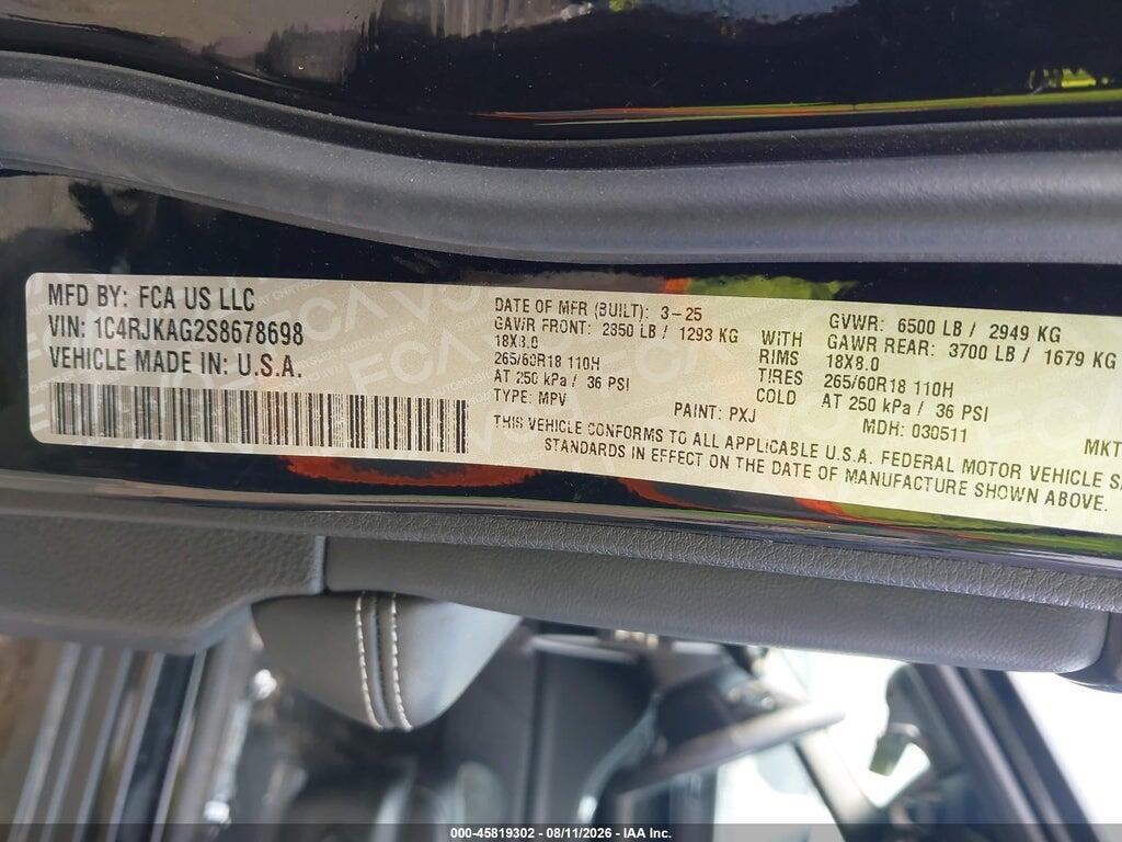 1C4RJKAG2S8678698 2025 JEEP GRAND CHEROKEE L photo no. 9