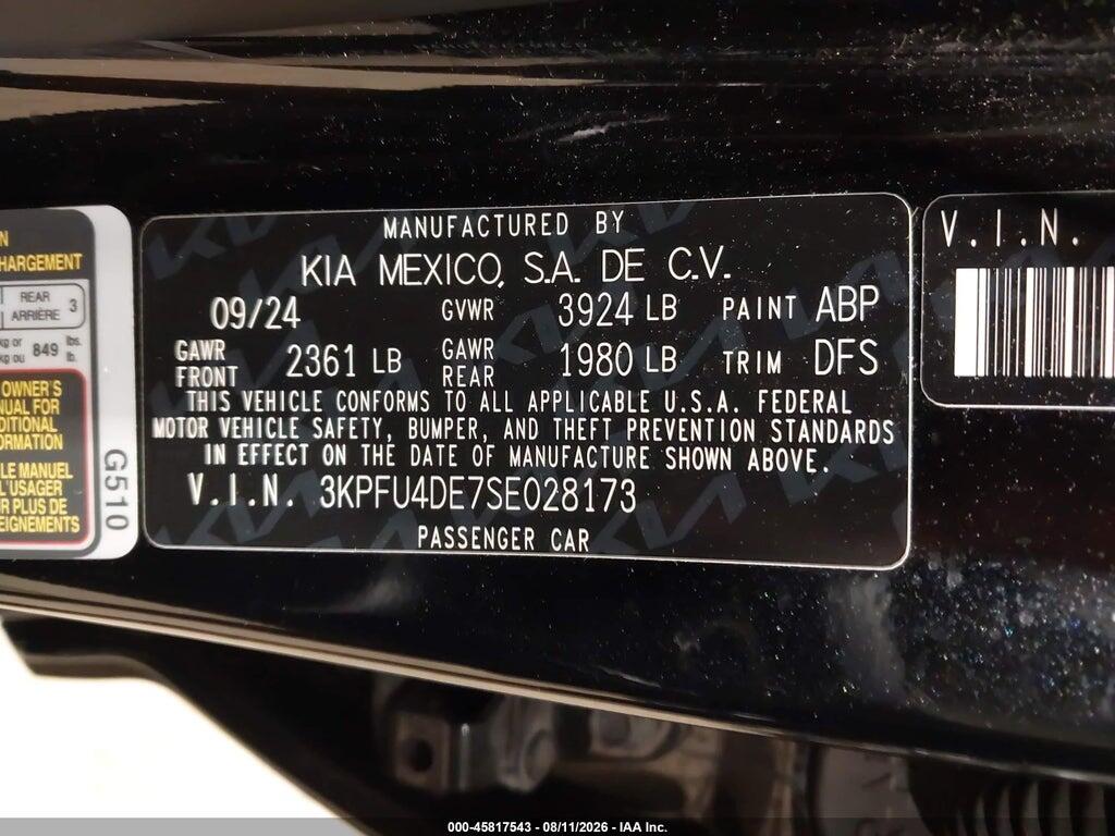 3KPFU4DE7SE028173 2025 KIA K4 photo no. 9