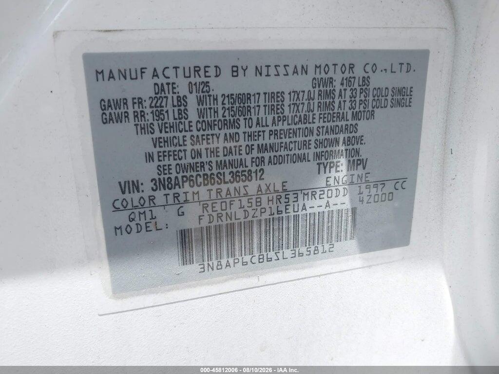 3N8AP6CB6SL365812 2025 NISSAN KICKS photo no. 9