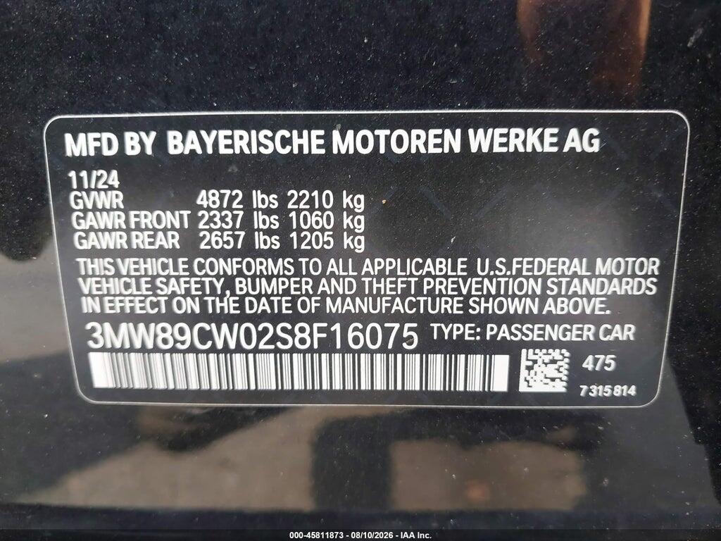 3MW89CW02S8F16075 2025 BMW 330I photo no. 9