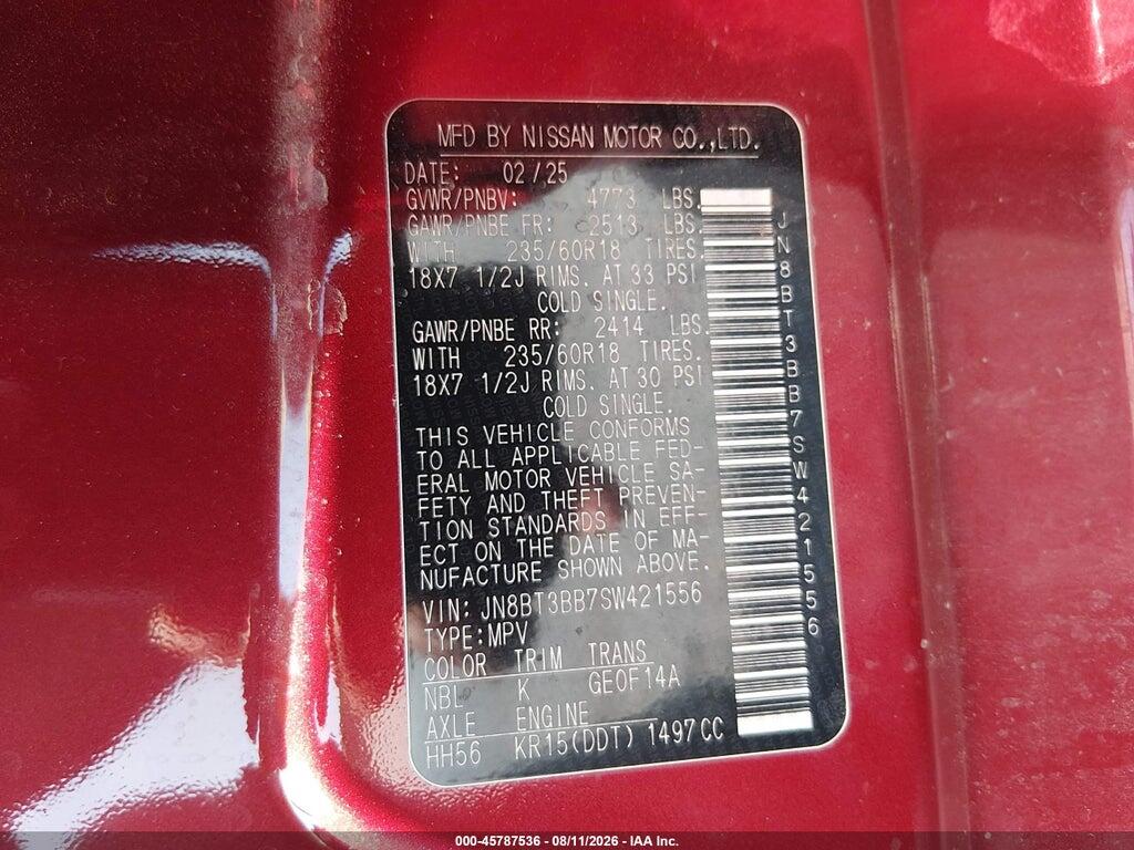 JN8BT3BB7SW421556 2025 NISSAN ROGUE photo no. 9
