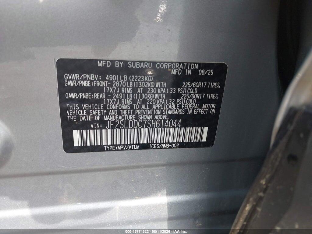 JF2SLDDC7SH614044 2025 SUBARU FORESTER photo no. 9
