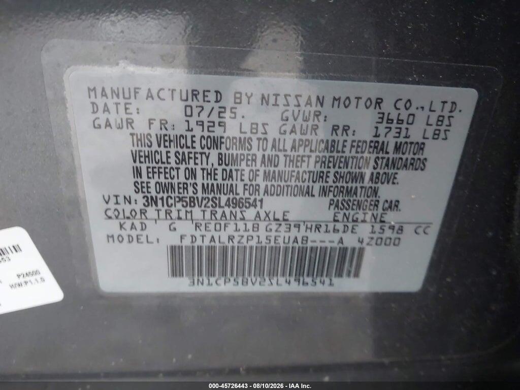 3N1CP5BV2SL496541 2025 NISSAN KICKS PLAY photo no. 9