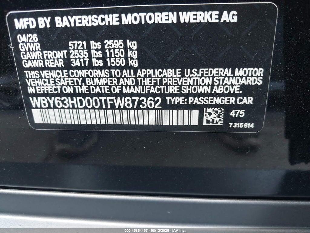 WBY63HD00TFW87362 2026 BMW I4 GRAN COUPE photo no. 9