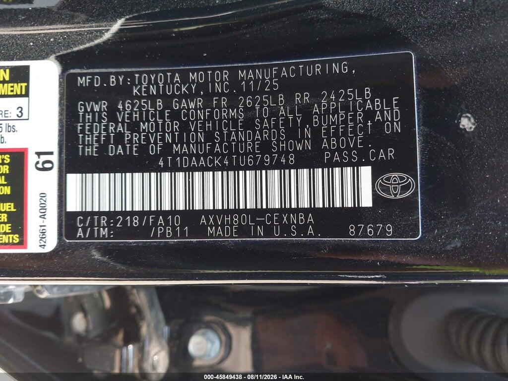 4T1DAACK4TU679748 2026 TOYOTA CAMRY photo no. 9