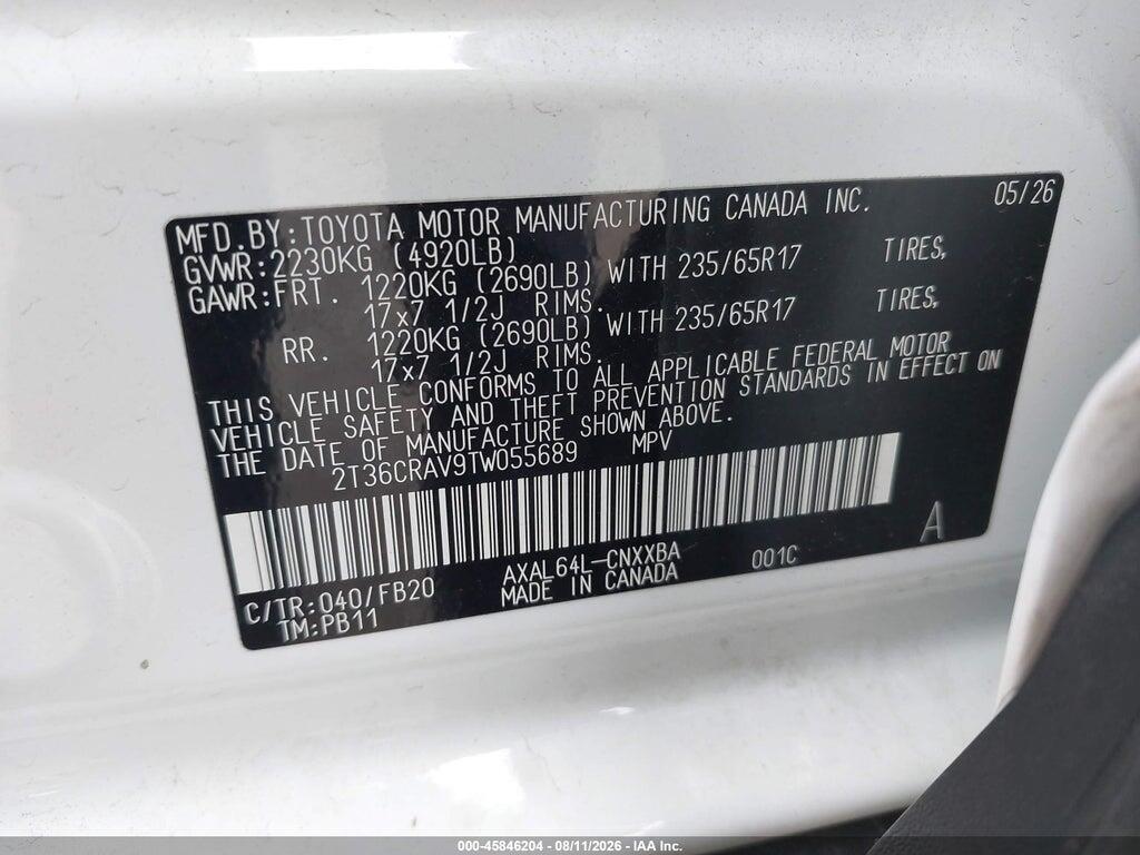 2T36CRAV9TW055689 2026 TOYOTA RAV4 photo no. 9
