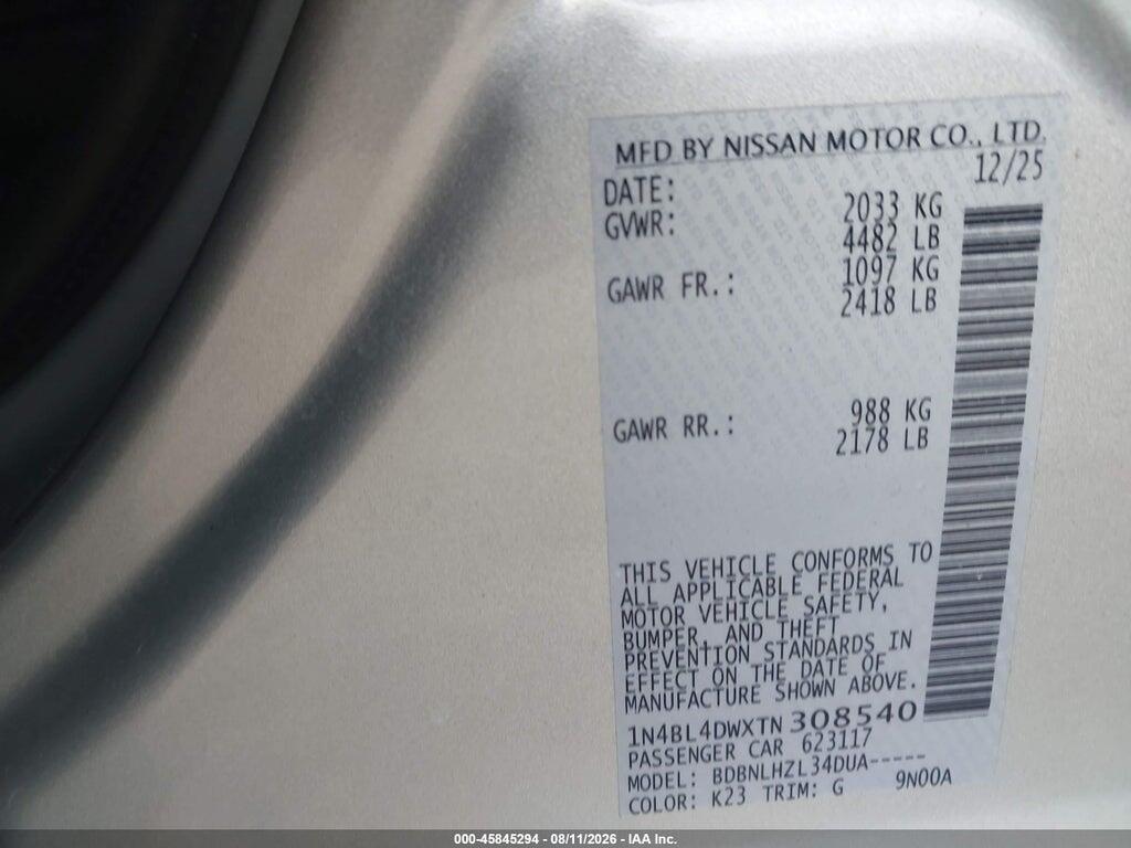 1N4BL4DWXTN308540 2026 NISSAN ALTIMA photo no. 9
