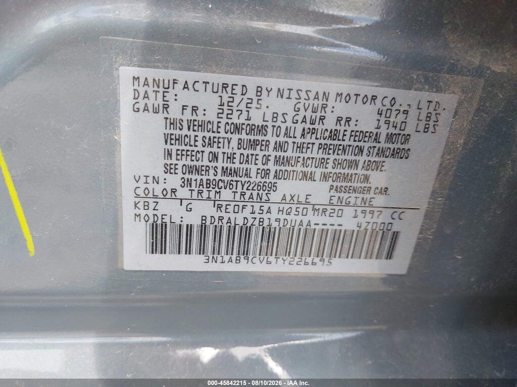 3N1AB9CV6TY226695 2026 NISSAN SENTRA photo no. 9