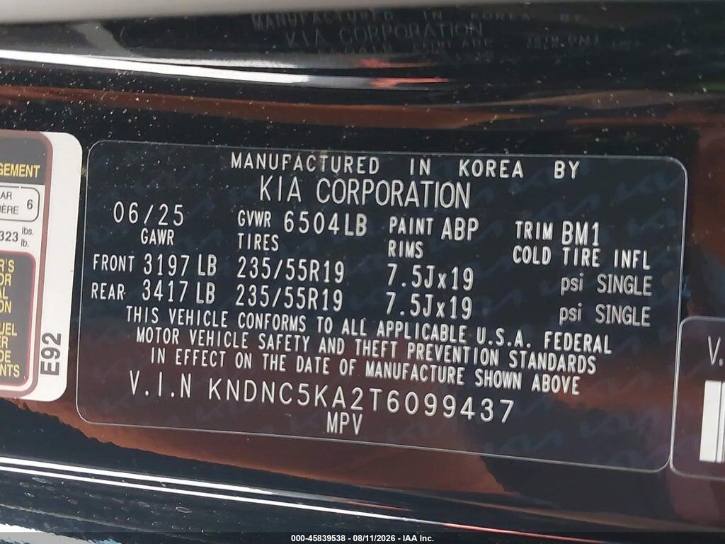 KNDNC5KA2T6099437 2026 KIA CARNIVAL MPV HYBRID photo no. 9