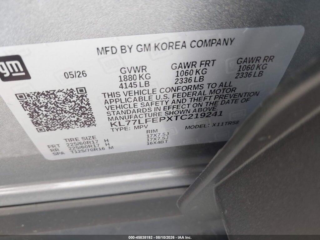 KL77LFEPXTC219241 2026 CHEVROLET TRAX photo no. 9
