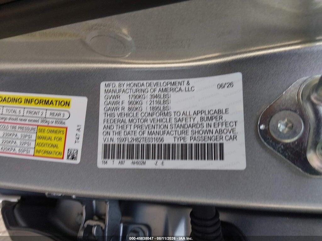 19XFL2H82TE031656 2026 HONDA CIVIC photo no. 9