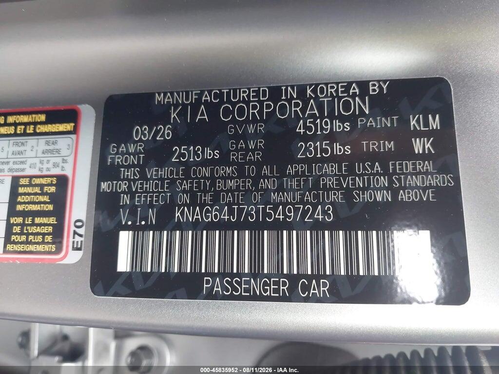 KNAG64J73T5497243 2026 KIA K5 photo no. 9