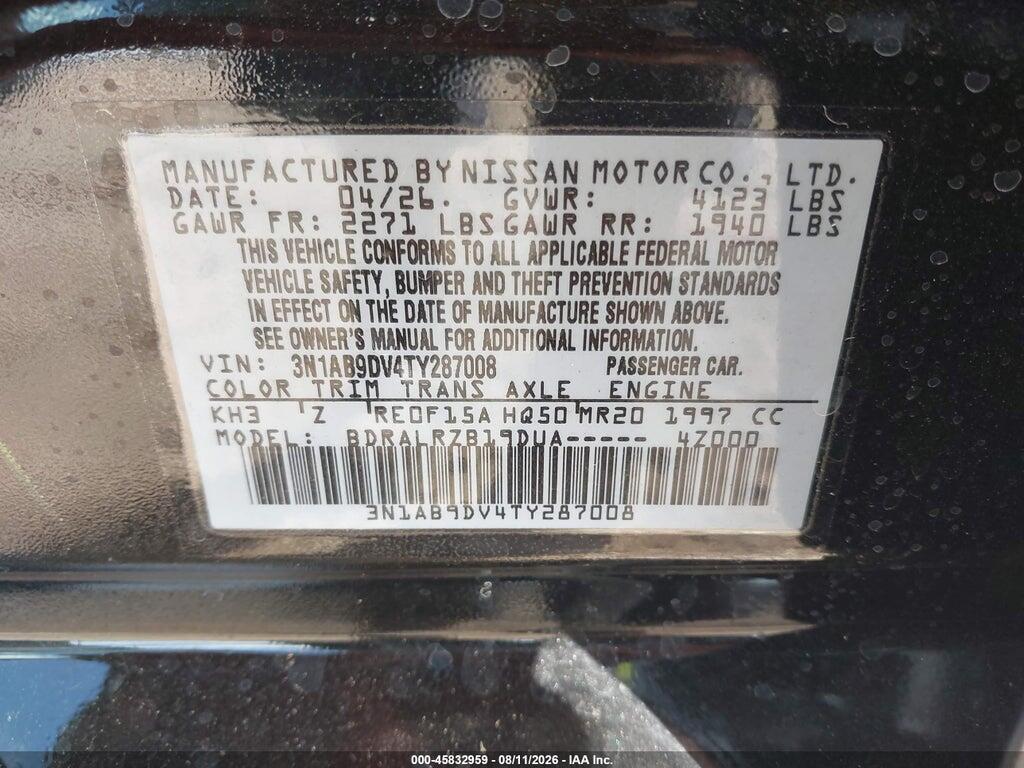 3N1AB9DV4TY287008 2026 NISSAN SENTRA photo no. 9