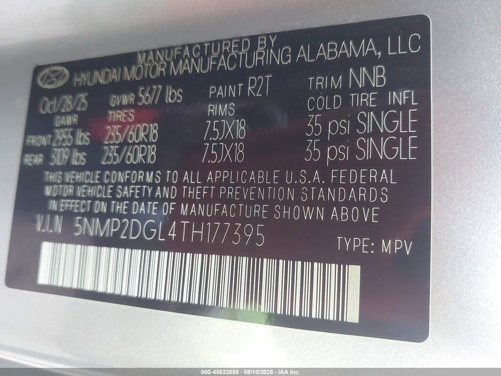 5NMP2DGL4TH177395 2026 HYUNDAI SANTA FE photo no. 9