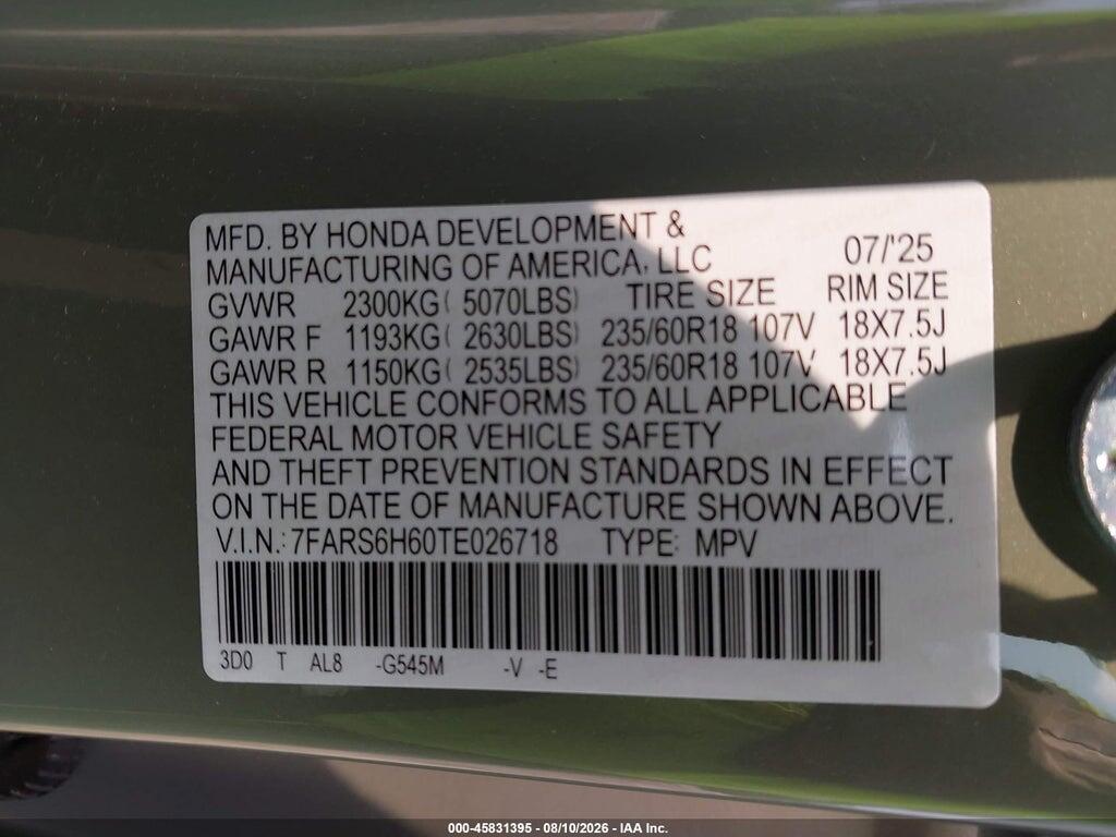 7FARS6H60TE026718 2026 HONDA CR-V HYBRID photo no. 9